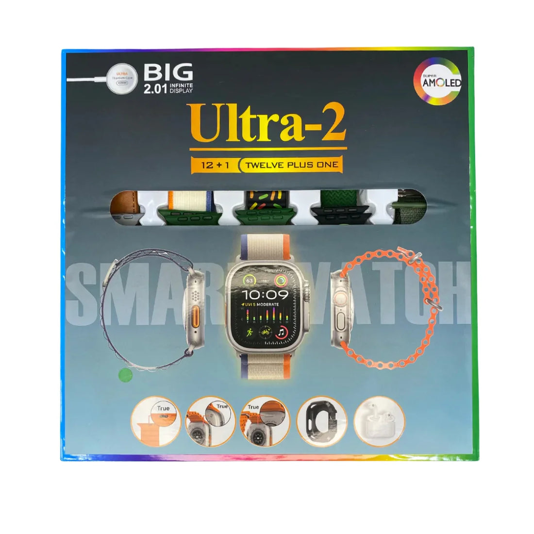 Ultra 2 12+1 Smart Watch Set (Watch+Airpods) With 10 Straps